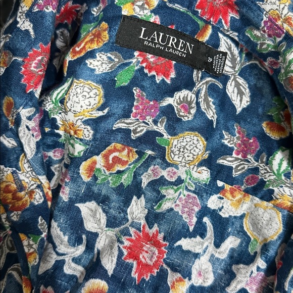 Lauren Ralph Lauren Floral Tie Waist Shirtdress Like new Size 2P - Picture 5 of 6